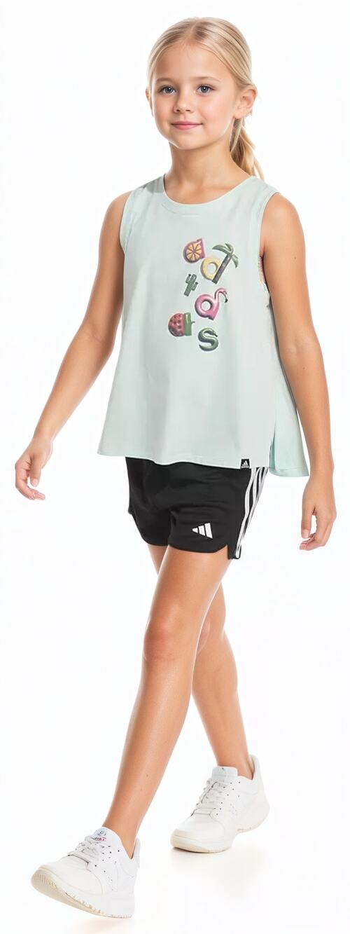 NWT Adidas Graphic Fruit Flamingo Girls Tank Top Green M